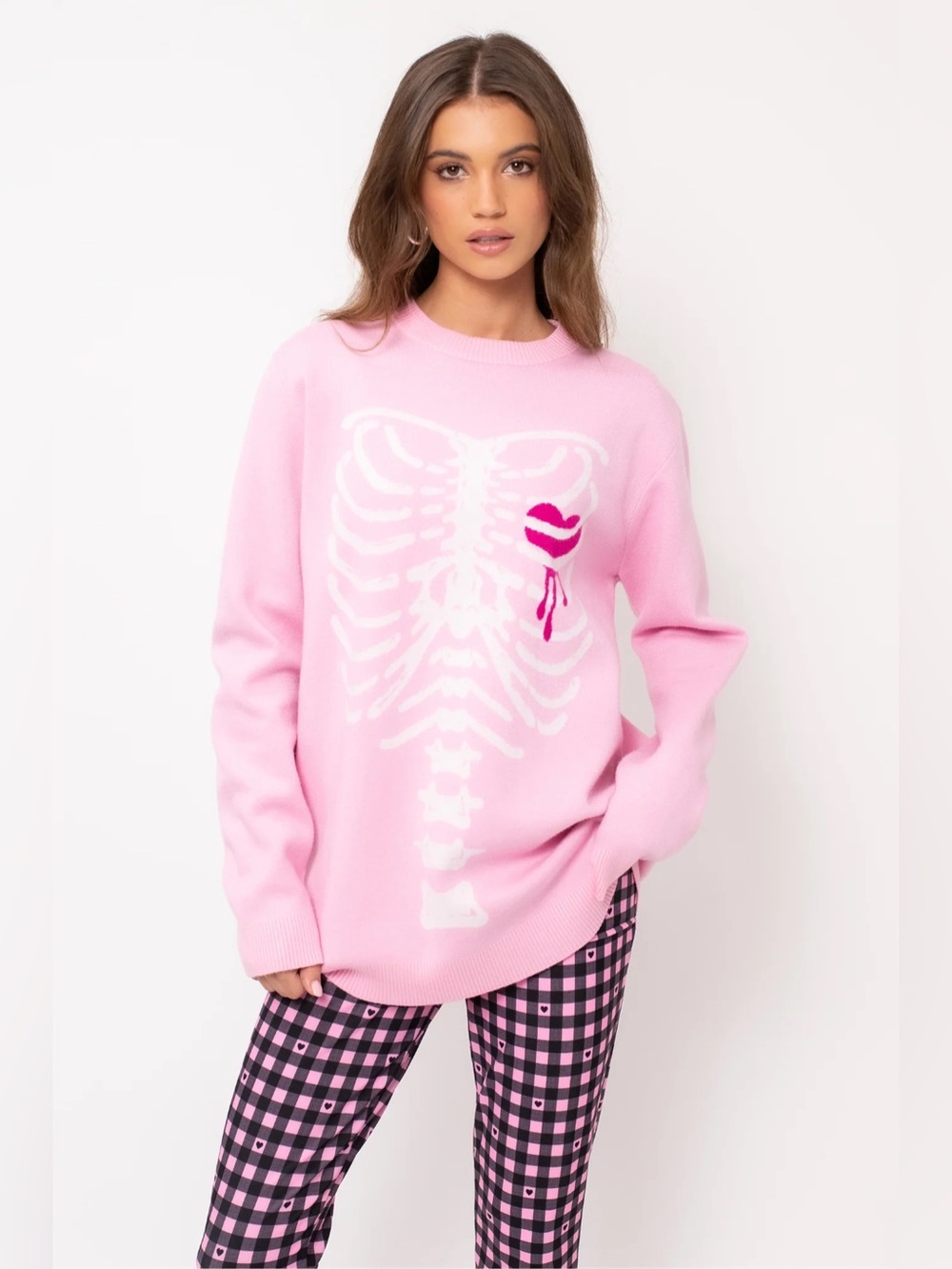 Blackmilk Pink Under My Skin Crew Knit Sweater M/L